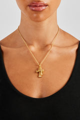 Micro Double Cross Necklace - 24mm