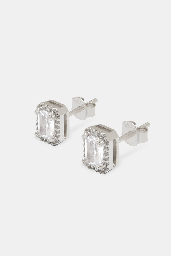 Iced Baguette Cluster Studs - 10mm