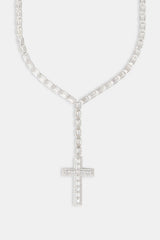 Iced Baguette Cross Drop Chain - 40mm