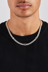 Iced Motif Outline Prong Cuban Chain - 8mm