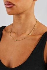 Iced Star Thin Link Chain - 2.5mm - Gold