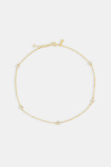 Iced Star Thin Link Chain - 2.5mm - Gold