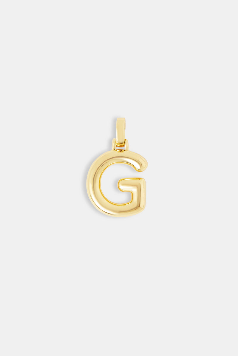 Mini Polished Balloon Letter Pendant - 20m - Gold