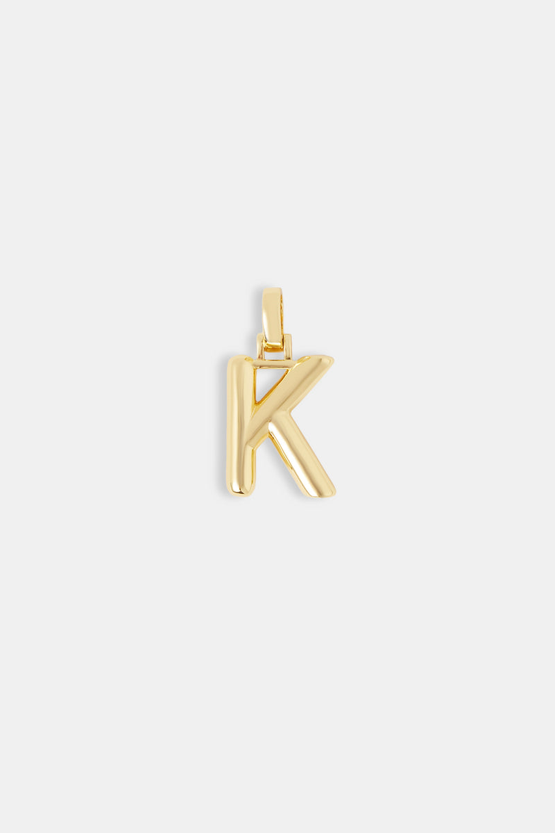 Mini Polished Balloon Letter Pendant - 20m - Gold