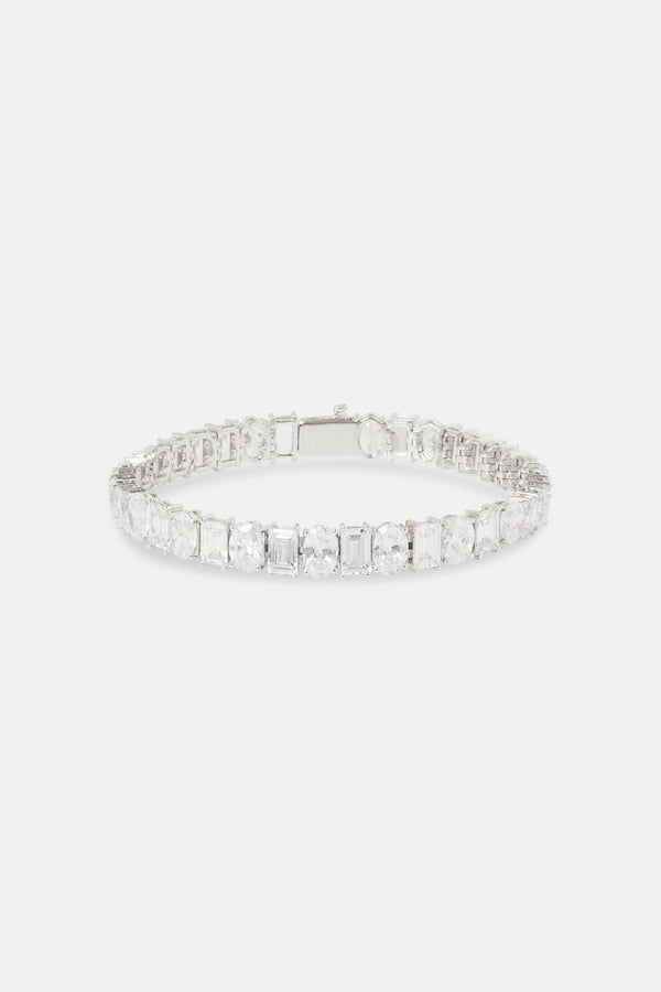 Oval & Baguette Stone Tennis Bracelet - 8mm