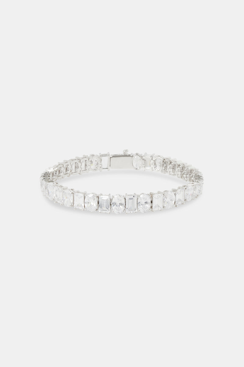 Oval & Baguette Stone Tennis Bracelet - 8mm