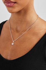 10mm Star Pendant Necklace - White