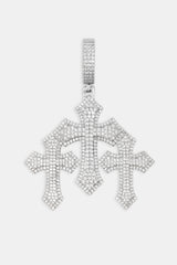 Iced Triple Cross Pendant