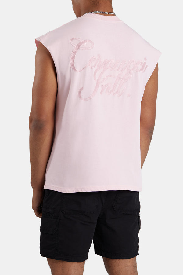 Cernucci International Embroidered Oversized Tank - Pink