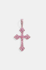 Pink Iced Celtic Cross Pendant