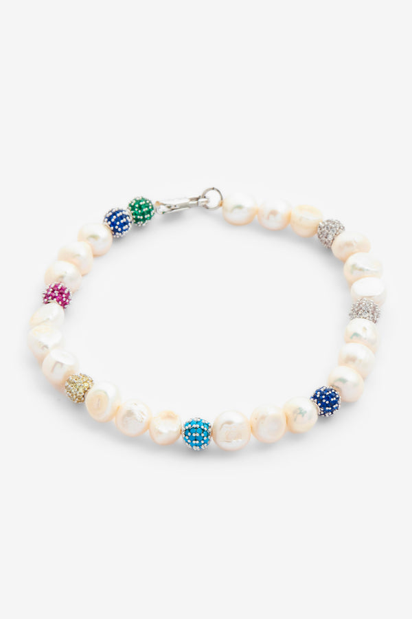 Pearl And Iced Multi Colour Bracelet