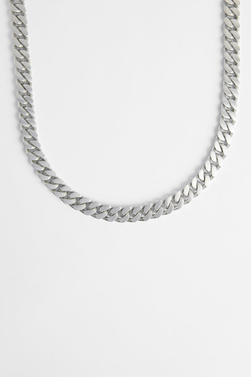 Polished Pewter Flat Cuban Chain