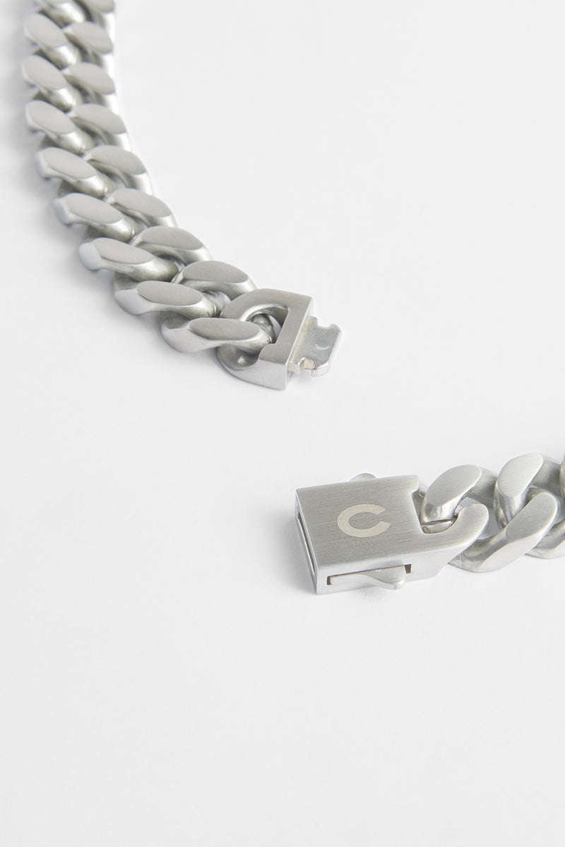 Polished Pewter Flat Cuban Chain