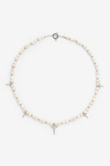 Pearl And Polished Motif Necklace