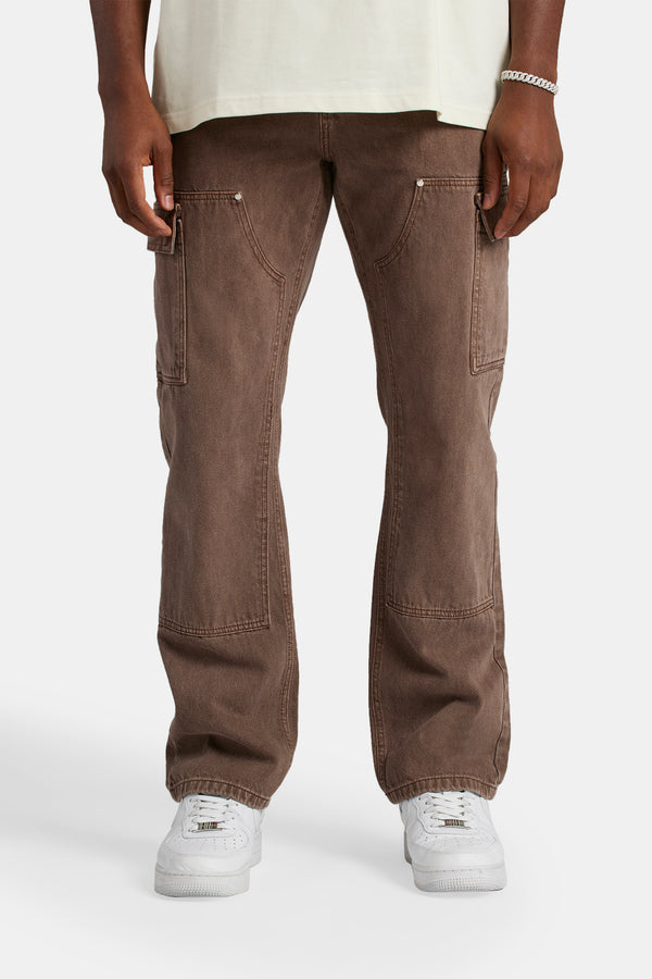 Relaxed Cargo Carpenter Jeans - Chocolate