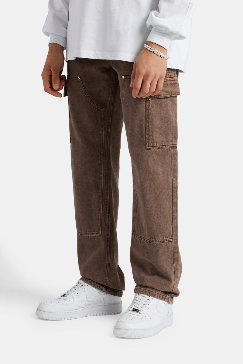 Relaxed Cargo Carpenter Jeans - Chocolate