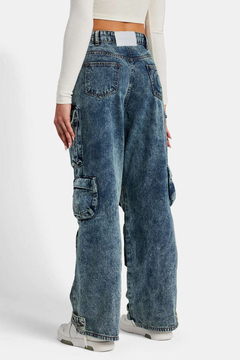 Baggy Cargo Jeans - Blue