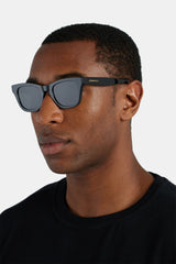 Rounded Square Acetate Frame Sunglasses - Black