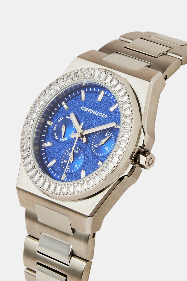 Cernucci Baguette Bezel Watch - Silver