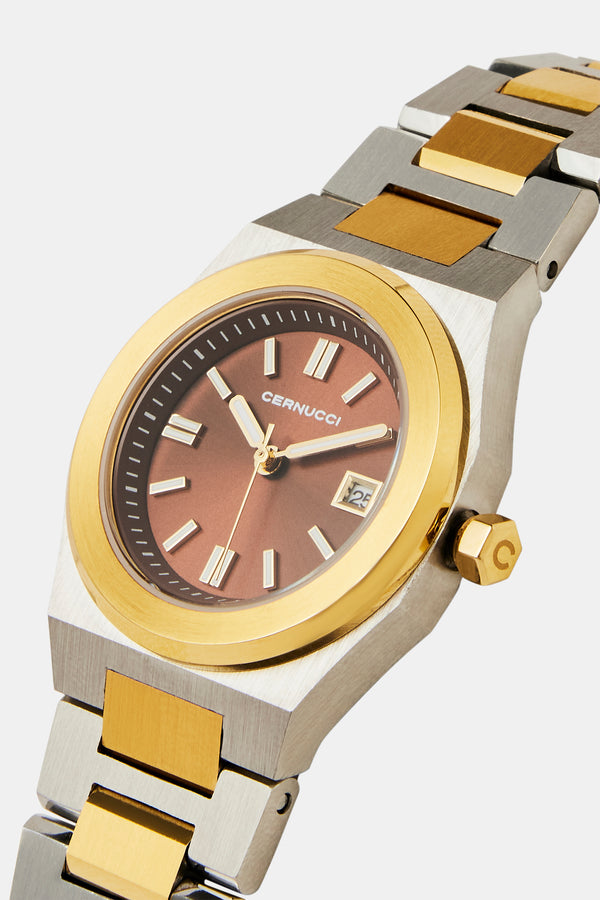 Cernucci Two Tone Watch - Silver