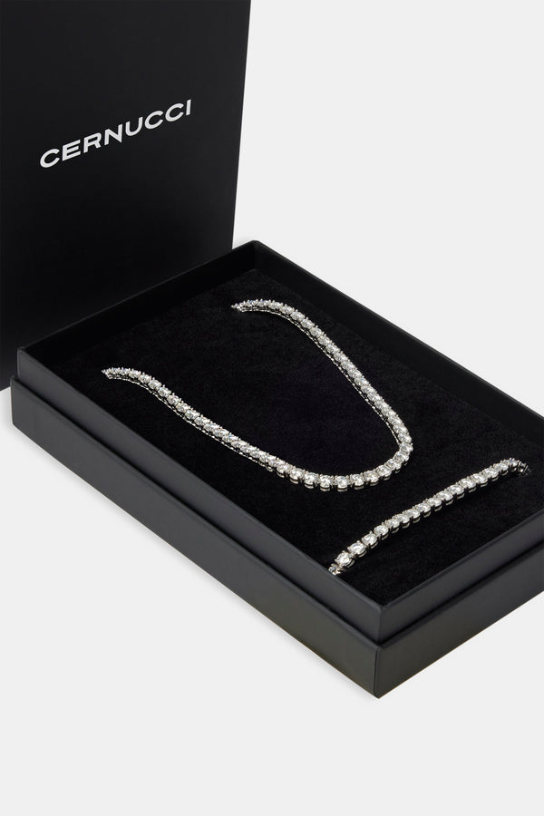 Moissanite 5mm Tennis Chain & Bracelet Set