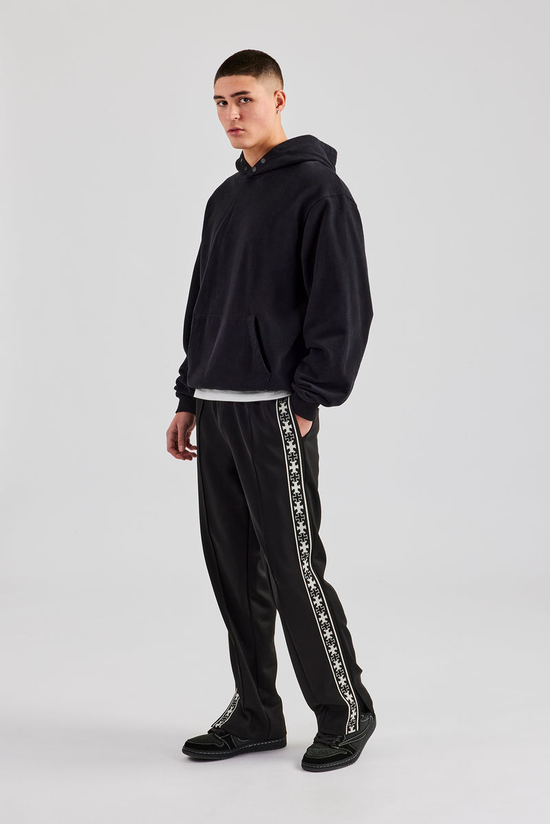 Taping Split Hem Track Pant - Black