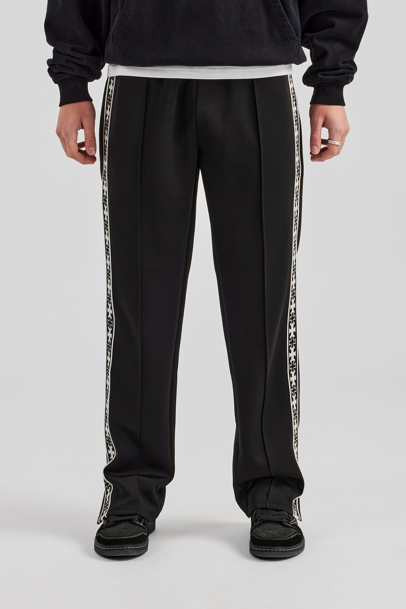 Taping Split Hem Track Pant - Black