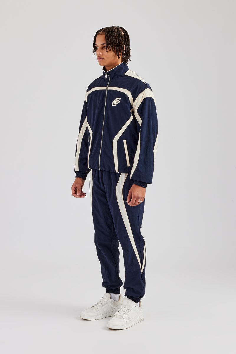 CCC Nylon Zip Through Tracksuit - Navy Blue