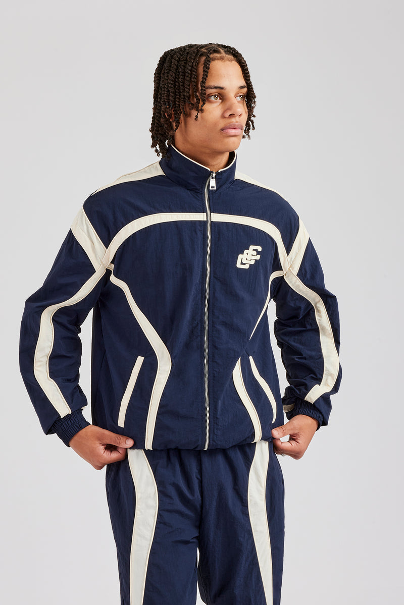 CCC Nylon Zip Through Jacket - Navy Blue