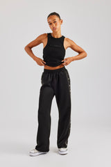 Stud Wide Leg Jogger - Black