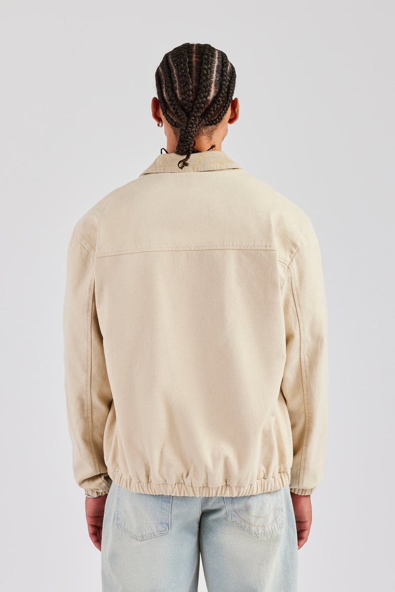 Cord Collar Carpenter Twill Harrington - Stone