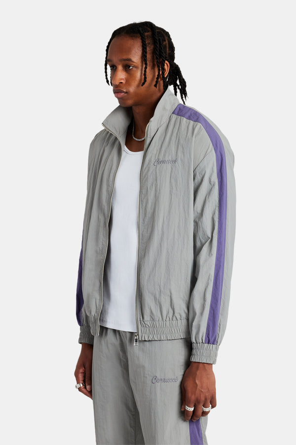 Cernucci Panelled Nylon Track Jacket - Charcoal