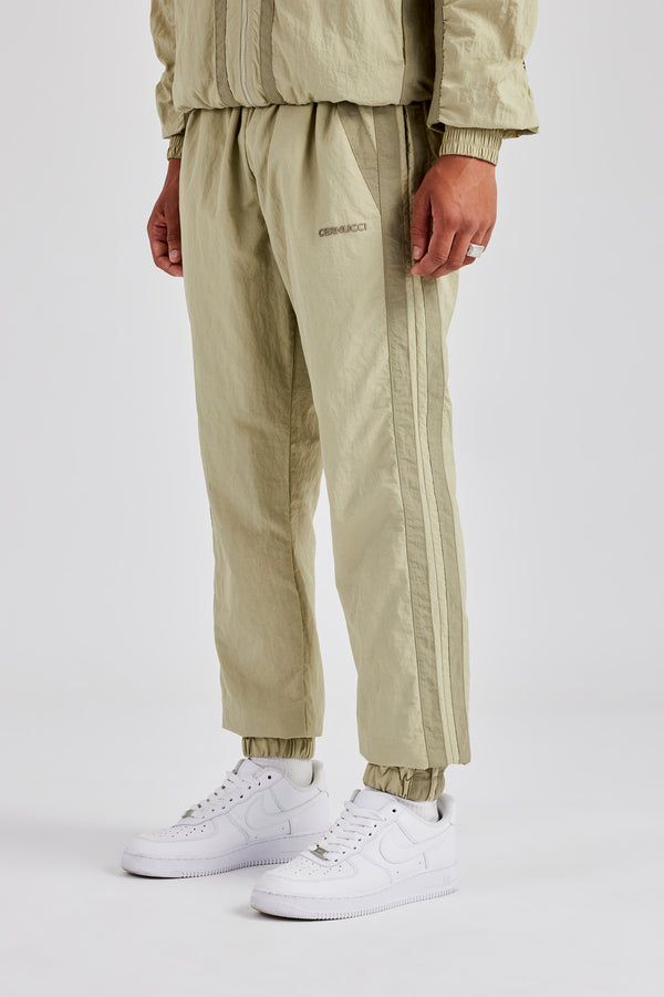 Nylon Colour Block Cuffed Jogger - Light Khaki