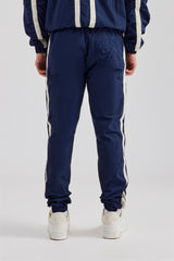 Nylon Colour Block Cuffed Jogger - Navy