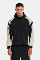 Nylon Hooded Track Jacket - Black