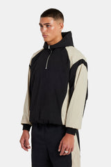 Nylon Hooded Track Jacket - Black