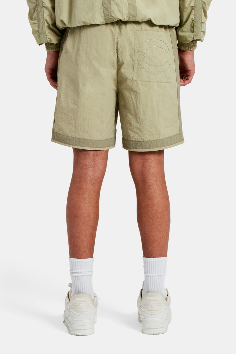 Nylon Colour Block Regular Short - Light Khaki