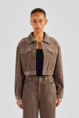 Cropped Cord Jacket & Trouser - Taupe