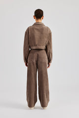 Cropped Cord Jacket & Trouser - Taupe