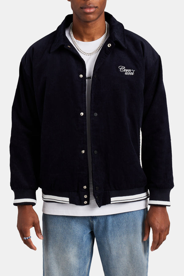 Corduroy Harrington With Sports Rib - Navy