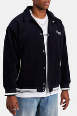 Corduroy Harrington With Sports Rib - Navy