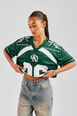 86 Cropped Mesh Top - Forest Green