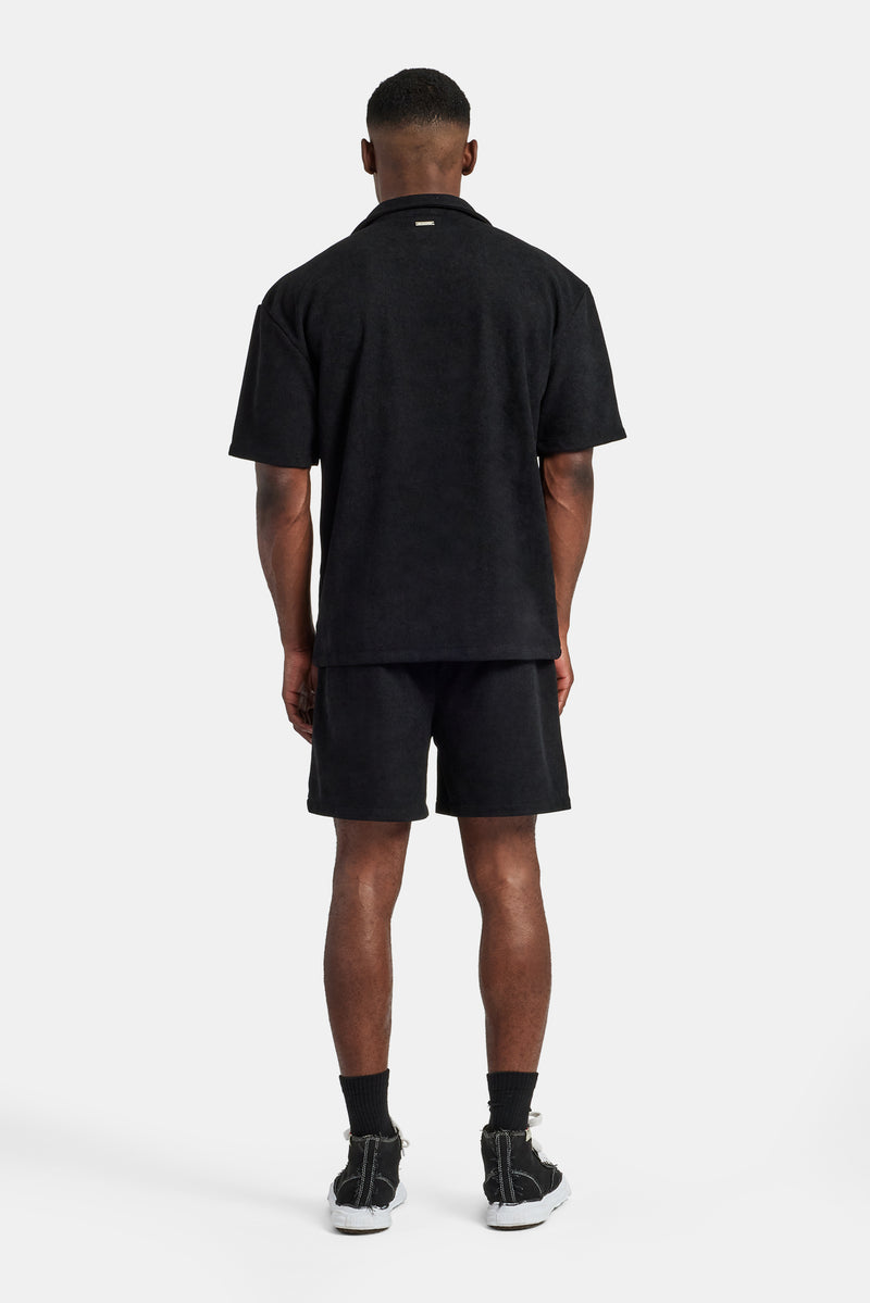 Heavyweight Textured Shirt & Short - Black