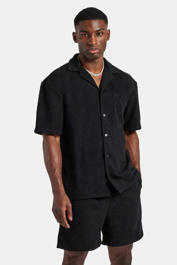 Heavyweight Textured Shirt & Short - Black