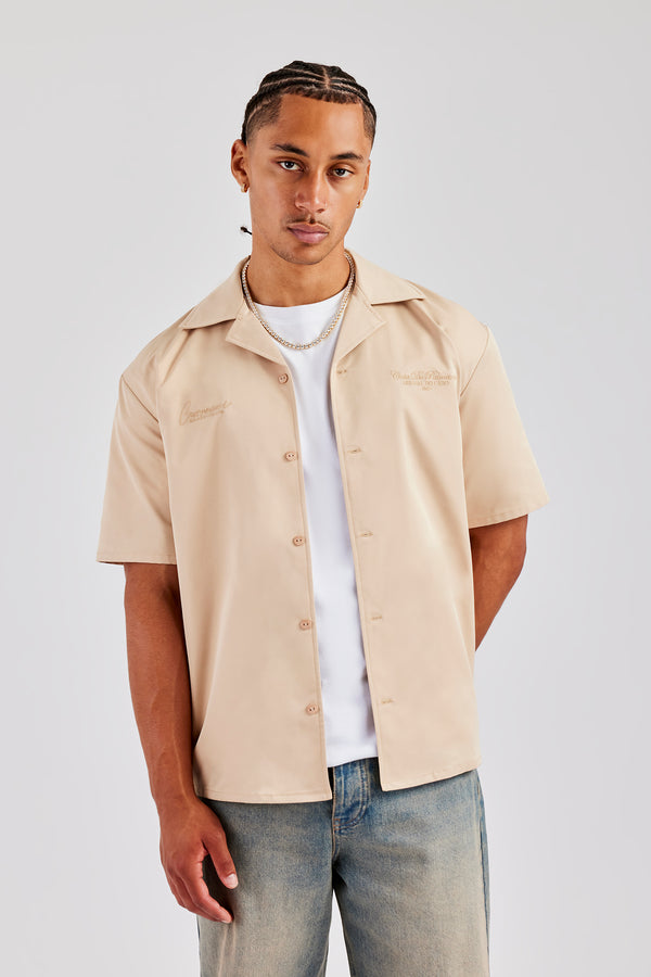 Nylon Embroidered Shirt - Sand