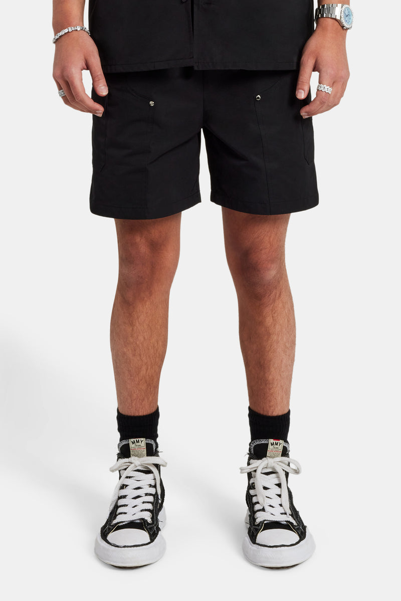 Carpenter Nylon Embroidered Short - Black