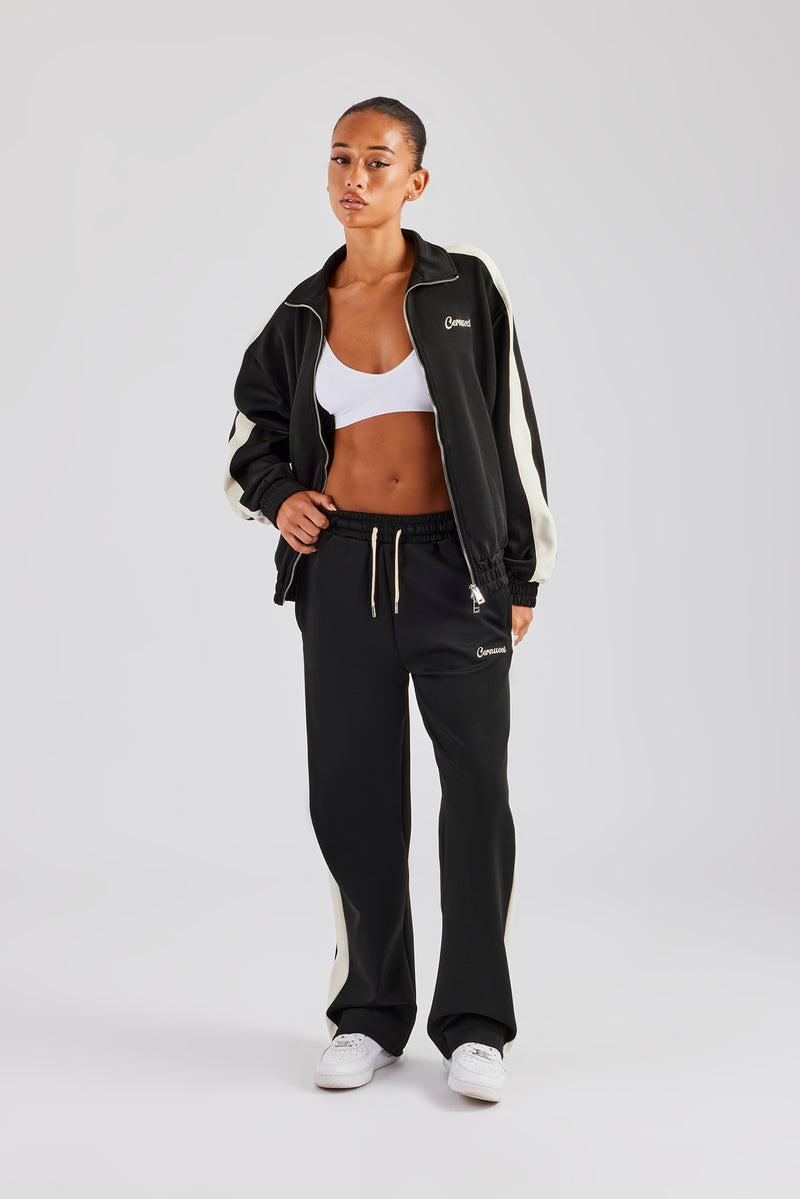 Womens Contrast Panel Track Jacket - Black