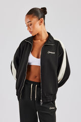 Womens Contrast Panel Tracksuit - Black