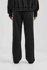 Womens Contrast Panel Track Pant - Black