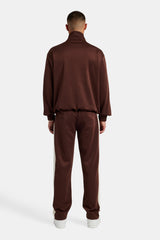 Contrast Panel Tracksuit - Chocolate